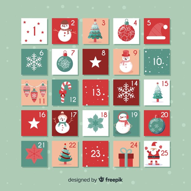 Download Free Vector Creative Christmas Advent Calendar SVG Cut Files