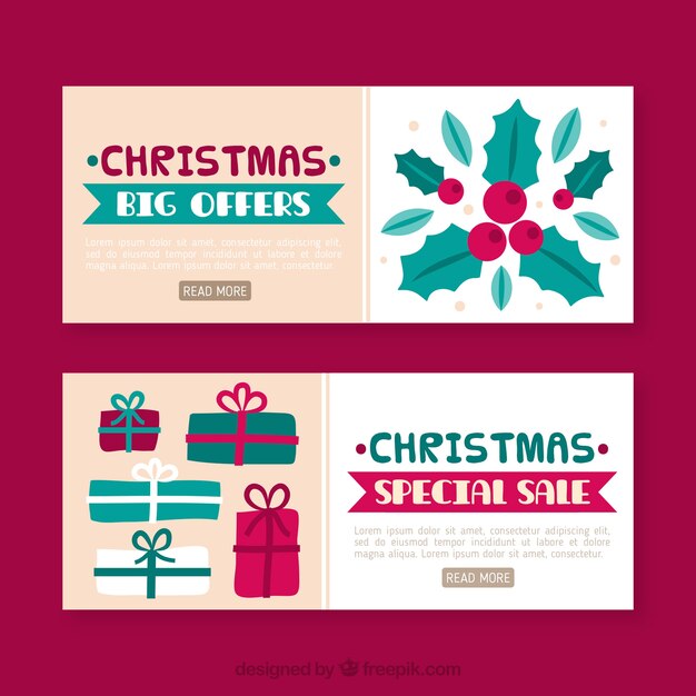 Free vector creative christmas banners