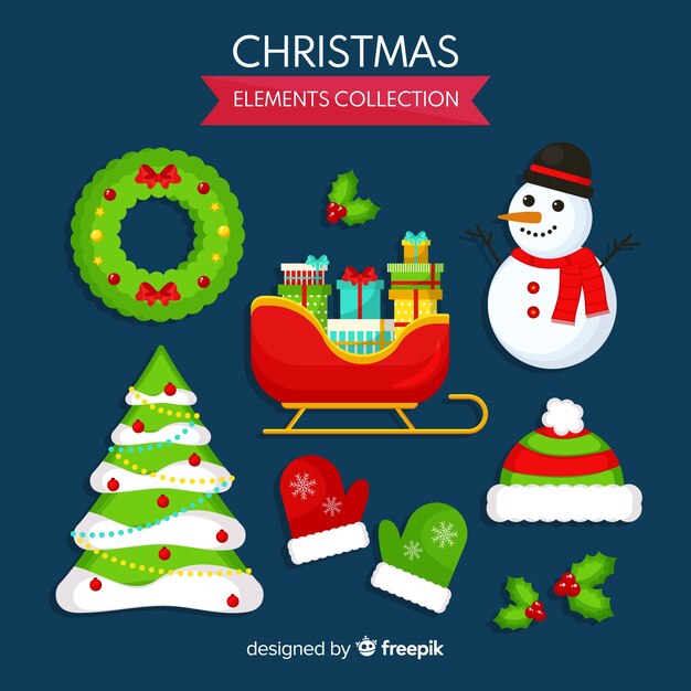 Creative christmas elements collection