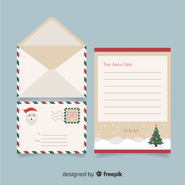 Creative christmas letter and envelope concept