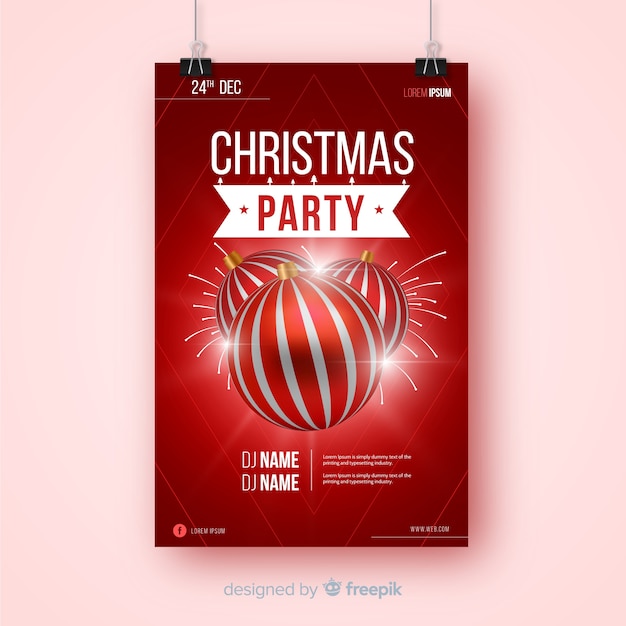 Free vector creative christmas party poster design