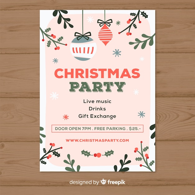 Creative christmas party poster template