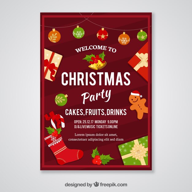 Creative christmas party poster