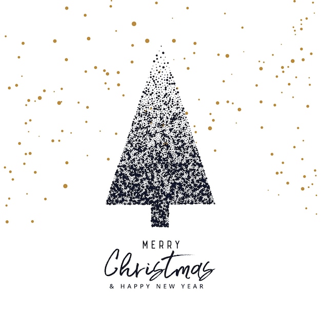 Free vector creative christmas tree design made with dots, xmas greeting