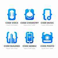 Free vector creative code logo pack