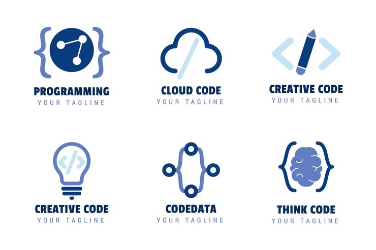 Free Vector creative code logo set