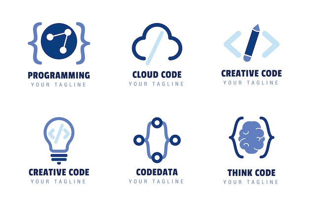 Набор логотипов креативного кода