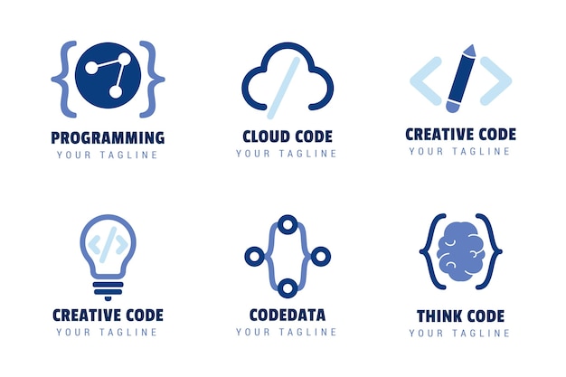 Creative code logo set