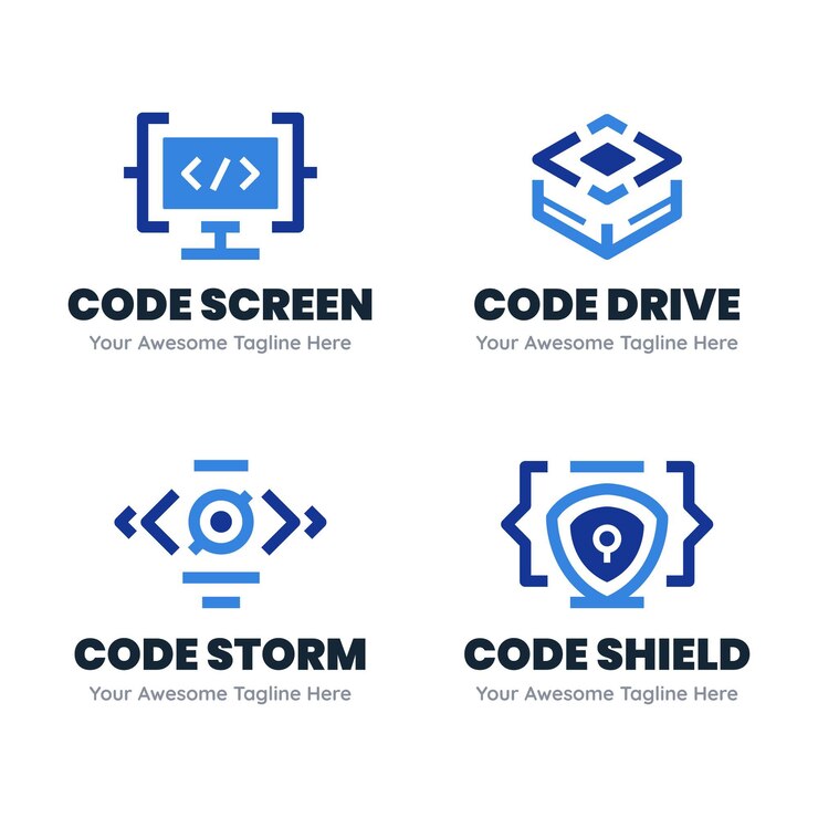 मुफ़्त वेक्टर creative code logo set