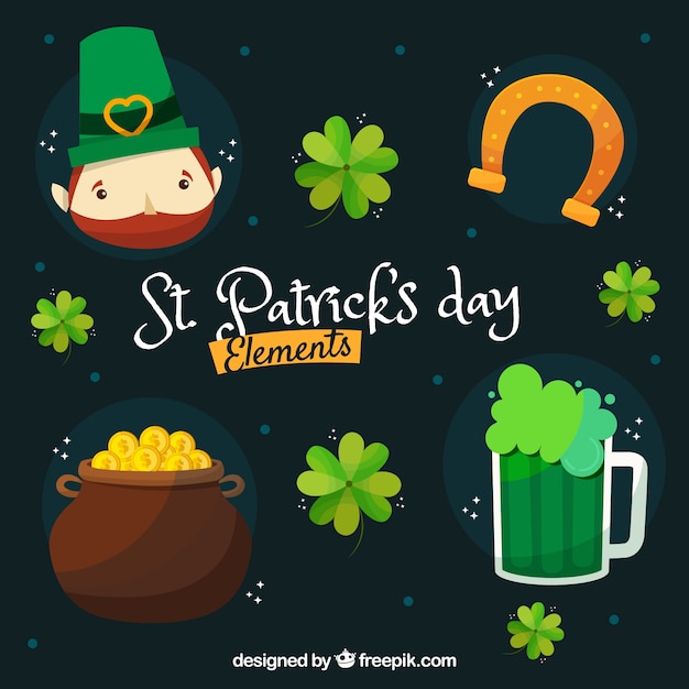 Творческая коллекция элементов для дня st patricks