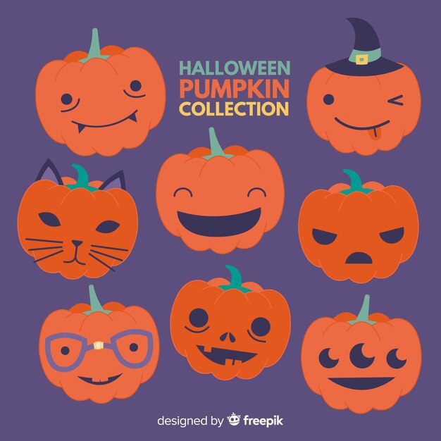 Creative collection of halloween pumpkins