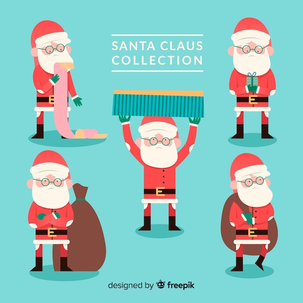 Free vector creative collection of santa characters