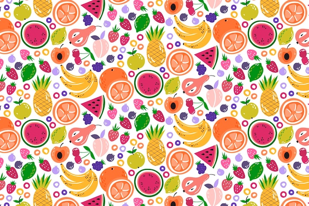 Creative colorful fruity pattern background