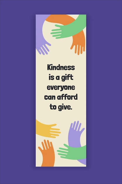 Free vector creative colorful kindness quote bookmark