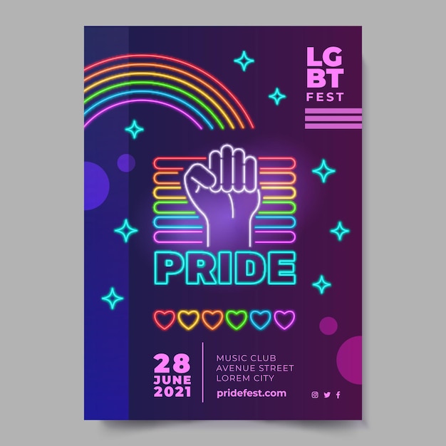 Free vector creative colorful lgbt event love flyer template