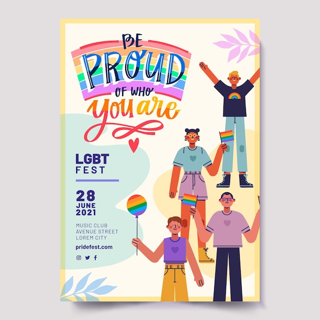 Free vector creative colorful lgbt event love flyer template