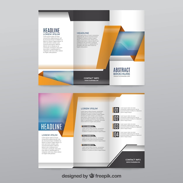 Vettore gratuito modello di brochure business colorato trifold colorato