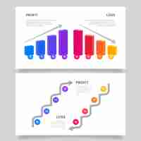 Free vector creative colourful profit and loss infographic