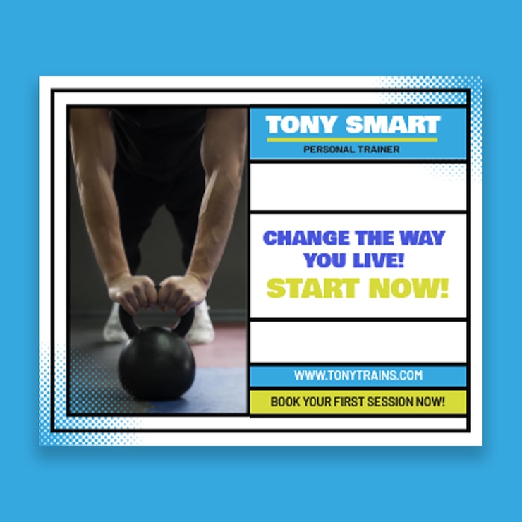 Free Vector creative comic personal trainer banner
