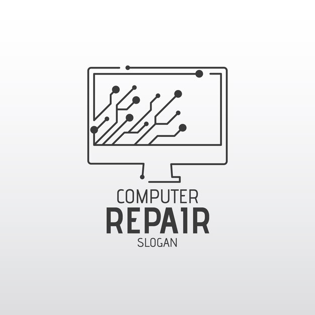 クリエイティブなコンピューターのロゴのテンプレート