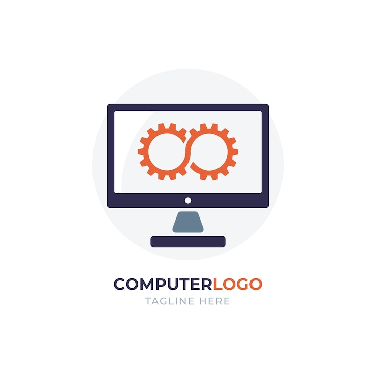 Free Vector creative computer logo template