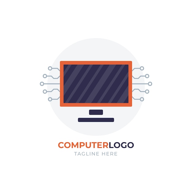 Бесплатное векторное изображение Креативный шаблон логотипа компьютера