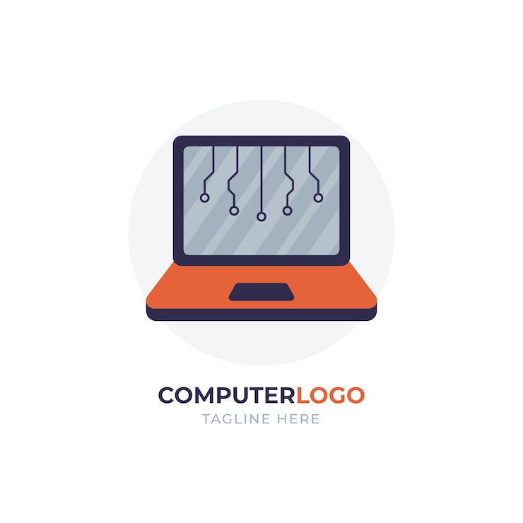 Free Vector creative computer logo template