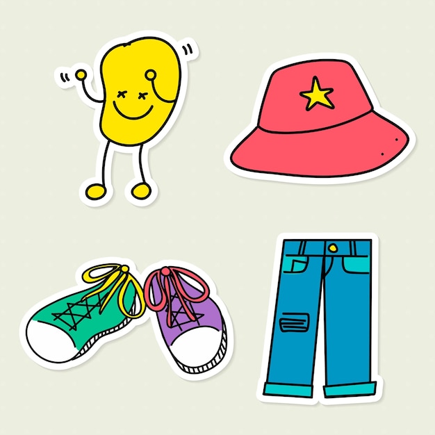 Creative and cool pop art stickers set vector