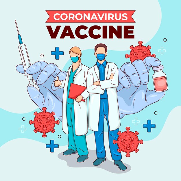 Creative coronavirus vaccine illustration