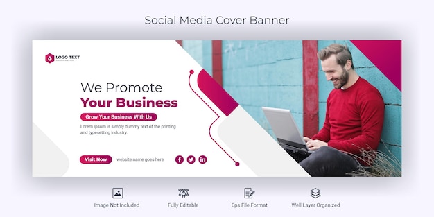 Creative corporate business social media facebook cover banner template