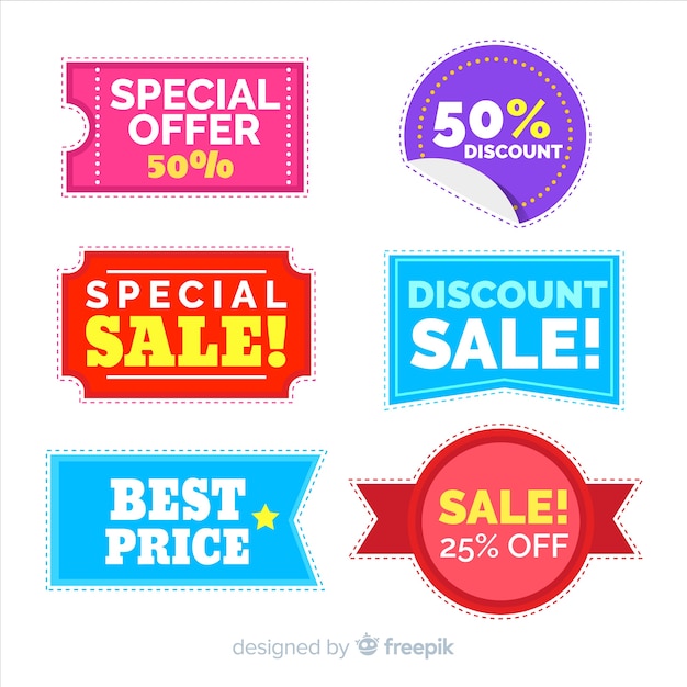 Free vector creative coupon sale label collection