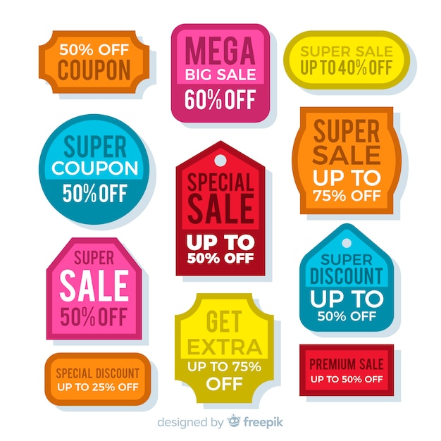 Free vector creative coupon sale label collection