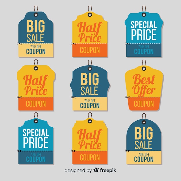 Free vector creative coupon sale label pack