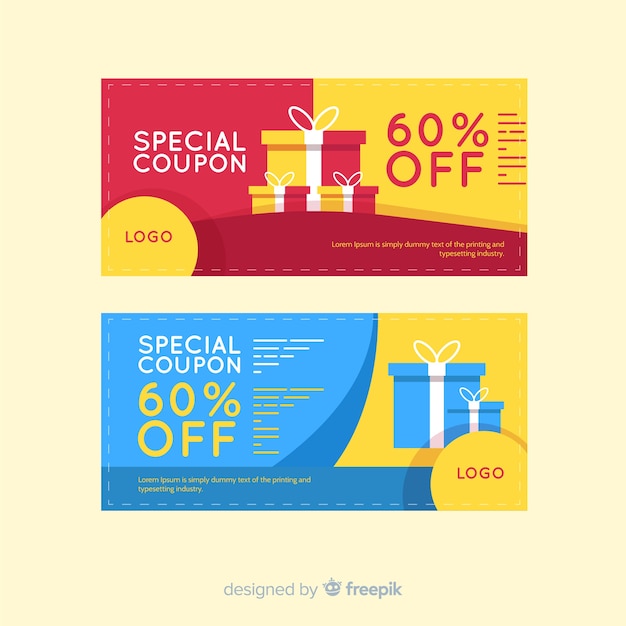 Coupon creativo o concetto di modello di buono