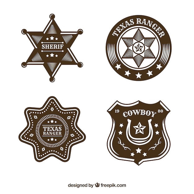 Free vector creative cowboy label collection