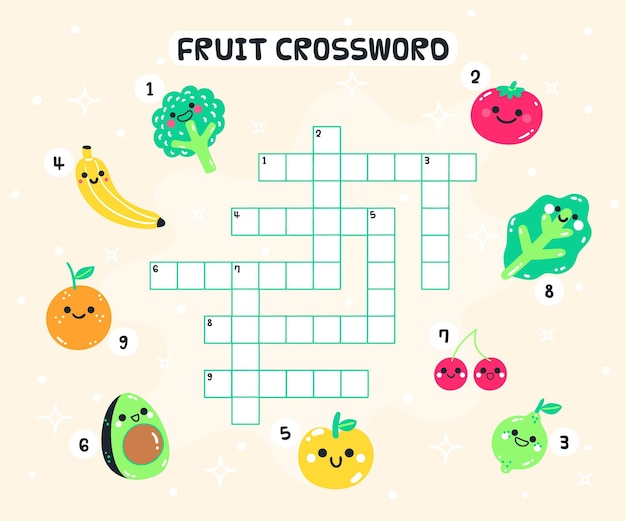 Creative crossword in english for kindergarten kids