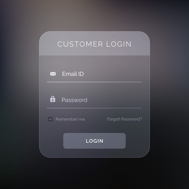 Vettore gratuito creativo scuro modello di progettazione form di login