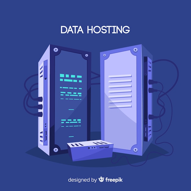 Vettore gratuito concetto di hosting di dati creativi