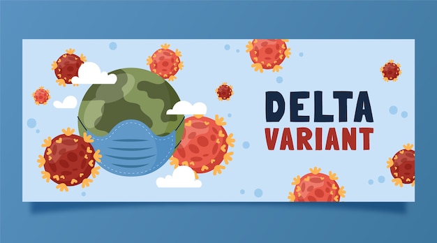 Vettore gratuito banner variante delta creativo