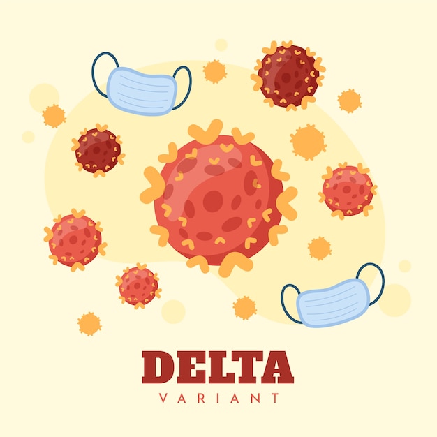 Free vector creative delta variant illustration