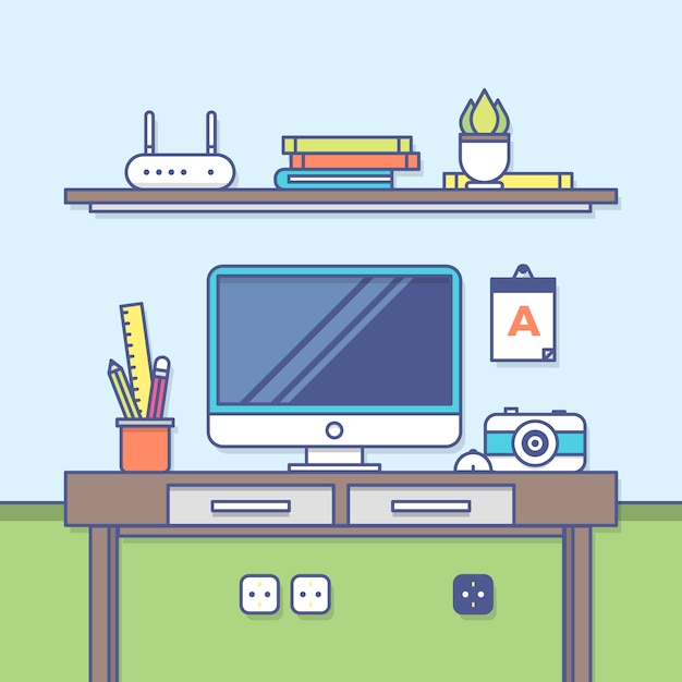 Free vector creative designer work space