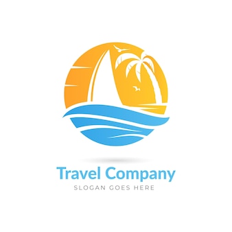 Творческий подробный шаблон логотипа путешествия