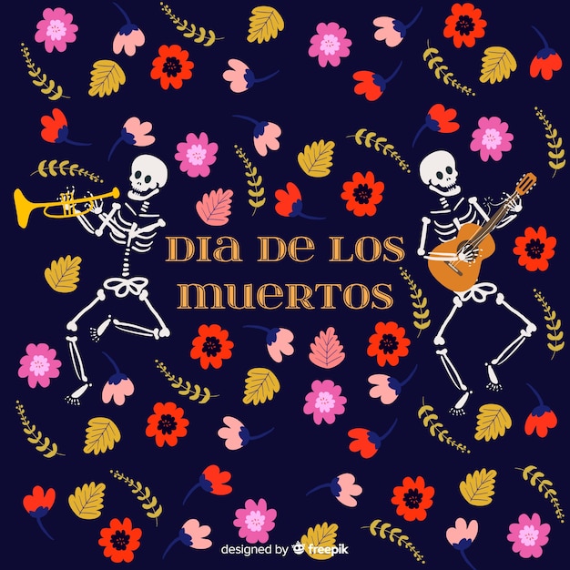 Free vector creative dia de muertos background