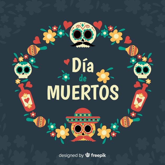 Vettore gratuito sfondo creativo dia de muertos