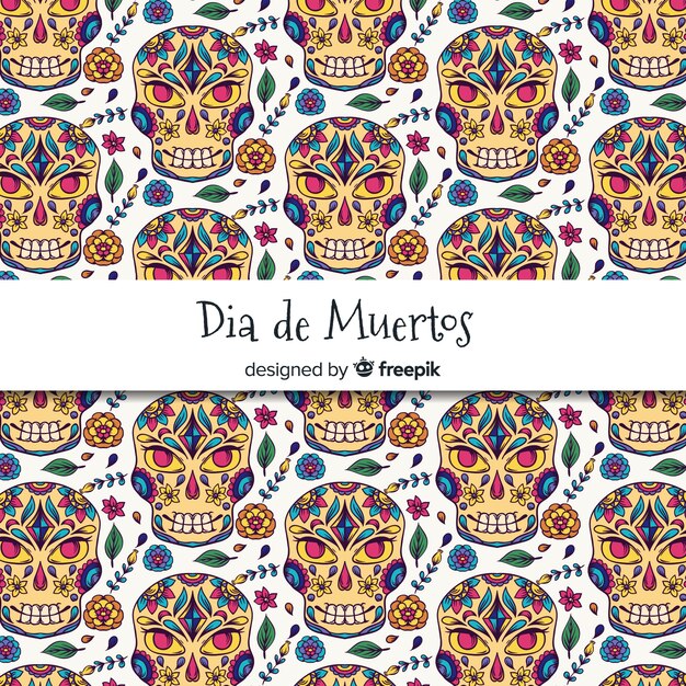 Free vector creative dia de muertos pattern