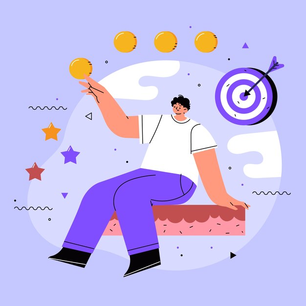 Creative digital gamification illustration