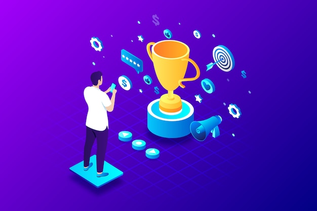 Free vector creative digital gamification illustration