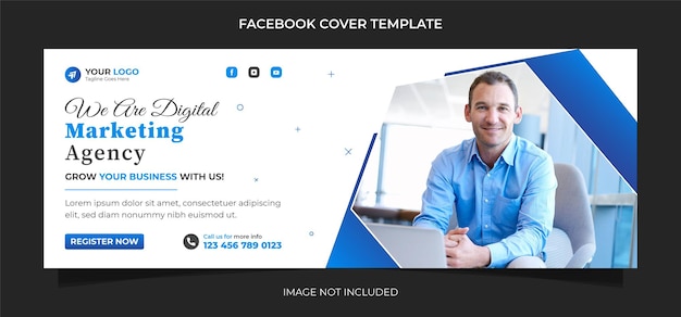 페이스북 포스트 벡터를 위한 크리에이 티브 디지털 마케팅 대행사 소셜 미디어 배너 템플릿 디자인