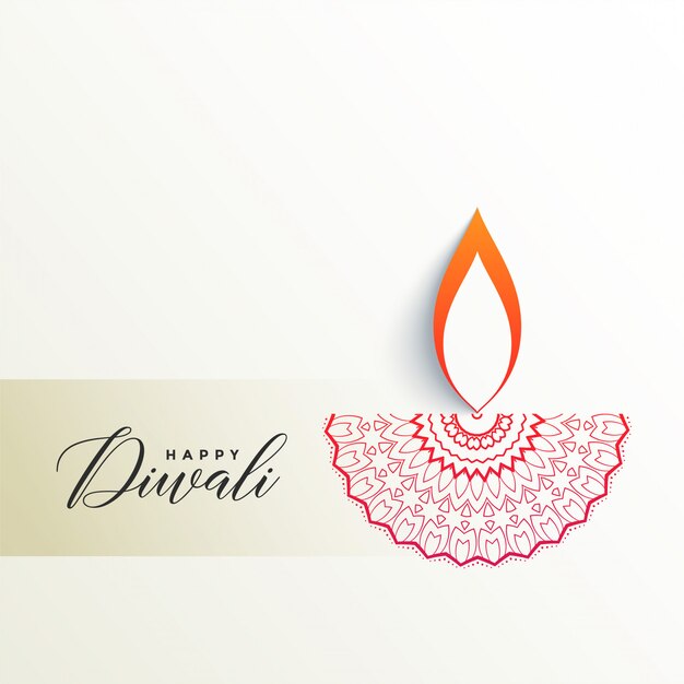 Творческий дизайн diwali diya на белом фоне