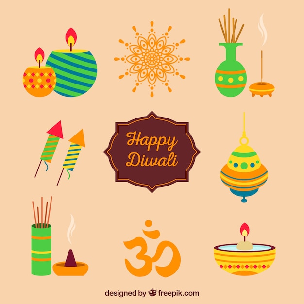 Free vector creative diwali elements